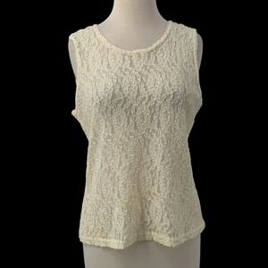 Western Connection Women's‎ Sleeveless Ivory Lace Pullover Tank Top Boho Size M